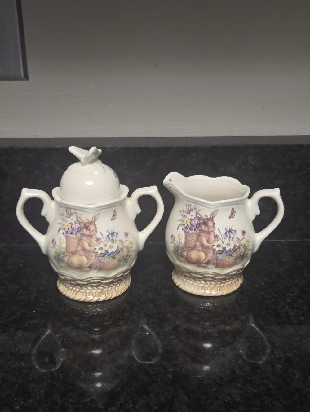 Vintage Cracker & Barrel Teapot Set Creamer and Sugar Bowl